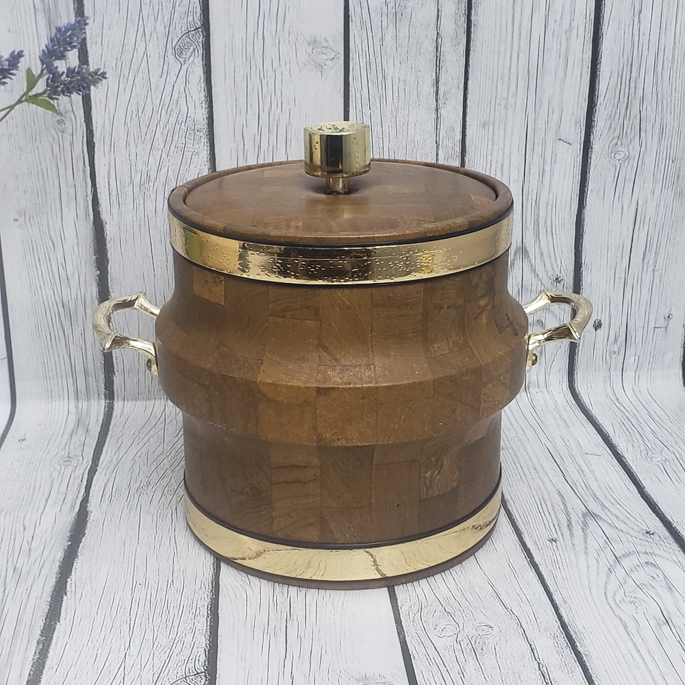Shelton Ware Vinyl Wood Ice Bucket